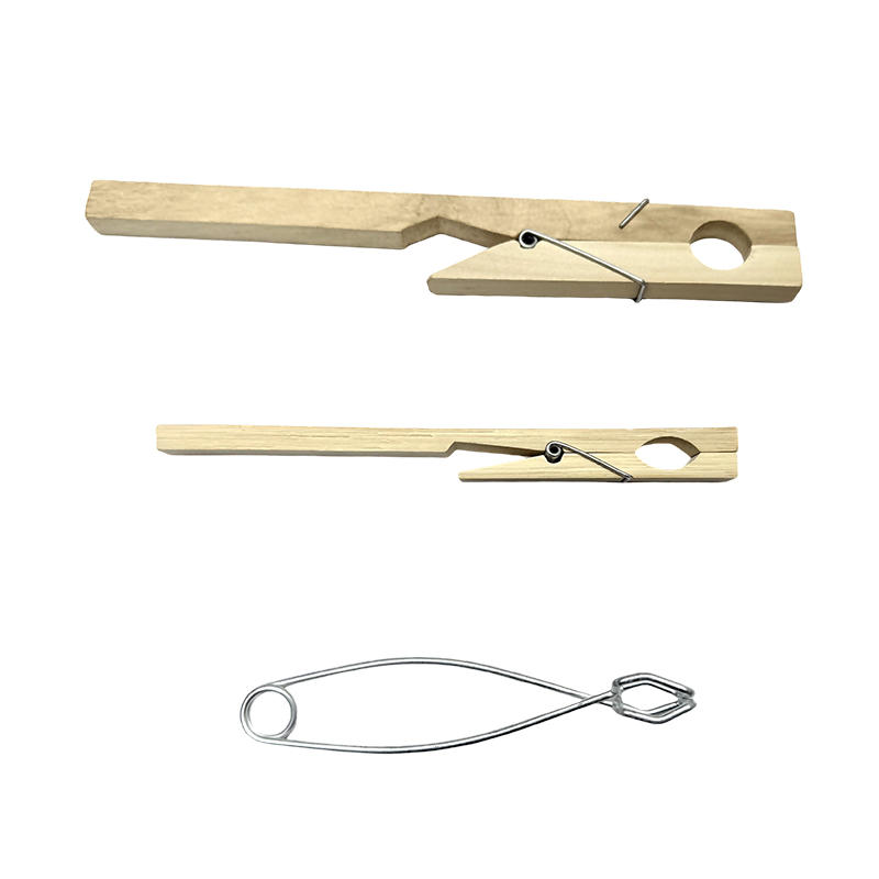 Chemical laboratoryo kahoy na test tube clamp/ spring tool hindi kinakalawang na asero test tube clamp