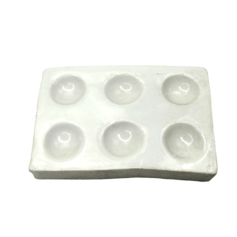 Laboratory gumamit ng 6 na butas porselana ceramic puting kulay reaksyon plate