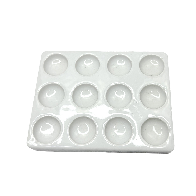 Laboratory gumamit ng 12 butas porselana ceramic puting kulay reaksyon plate