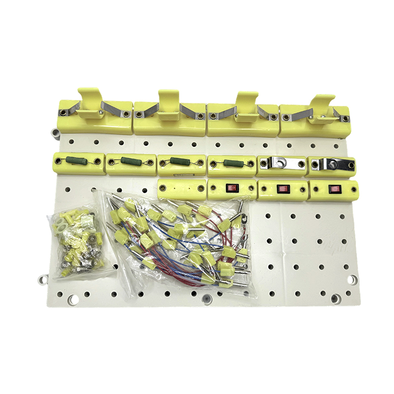 School physics lab instrument science experiment at teaching kit Junior high school student circuit experiment board