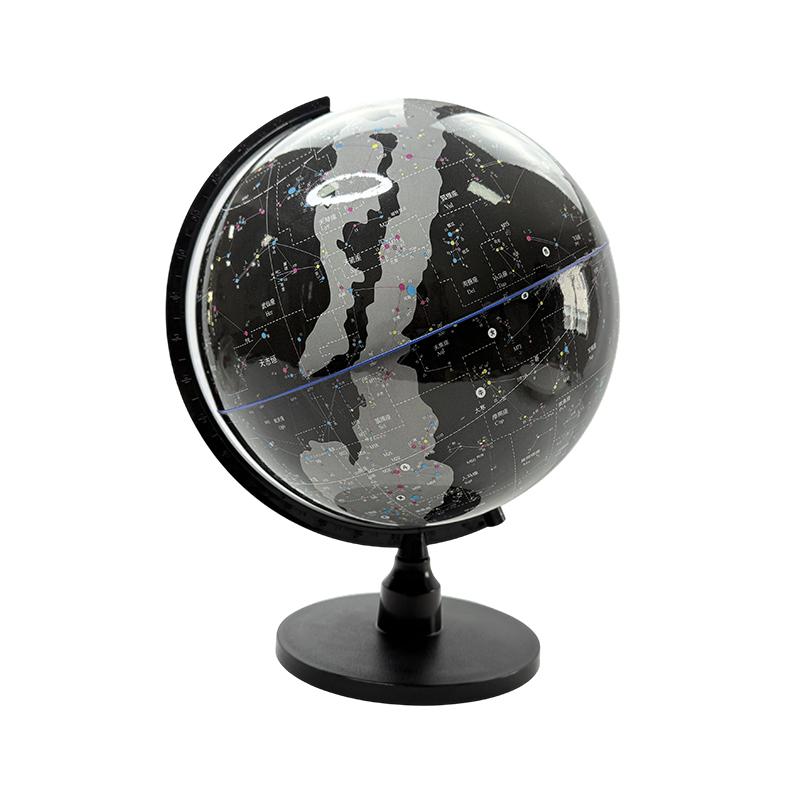 Maliwanag na itim na bituing celestial globe