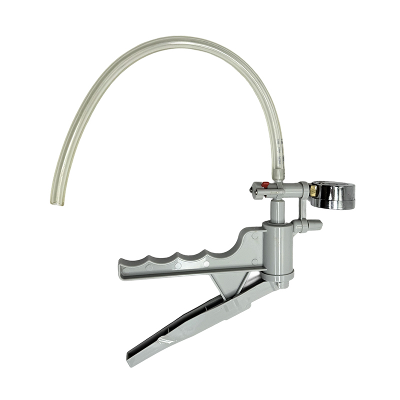 Hand operated vacuum pump na may gauge para sa lab/air extraction device