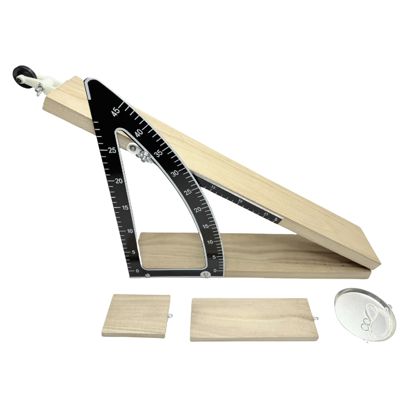 Inclined friction meter wooden block mechanics demonstrator na may angle ruler mga instrumento sa pagtuturo ng physical science