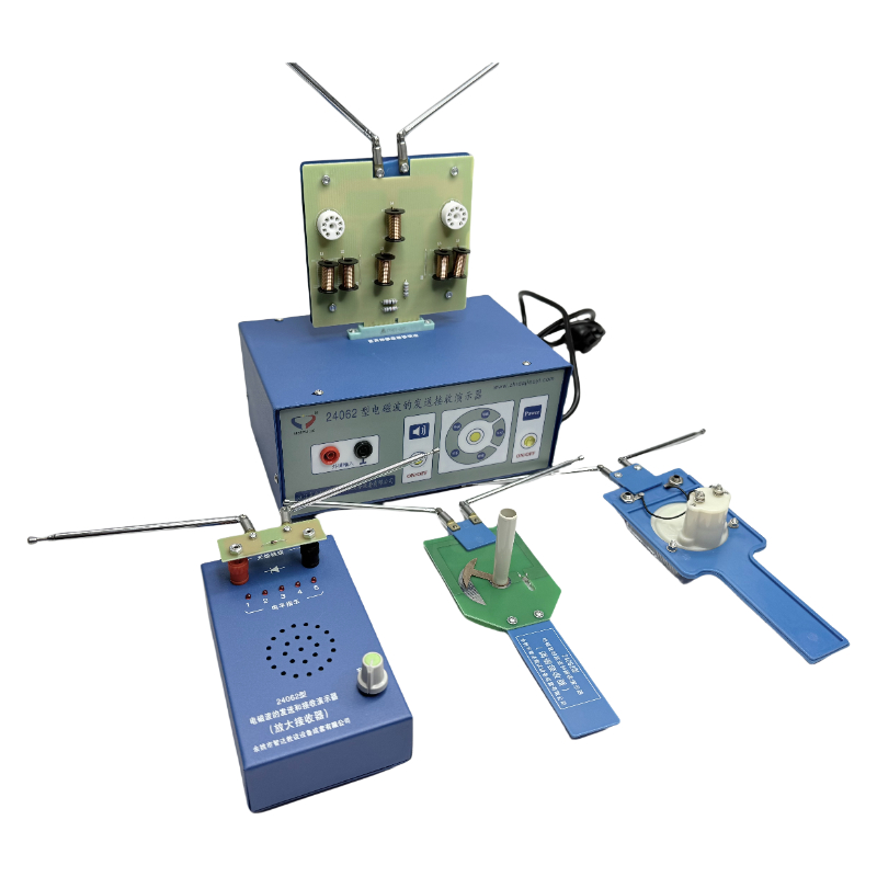 Electromagnetic wave transmitter at receiver demonstrator