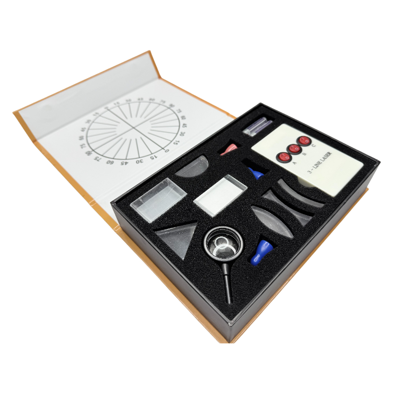 Pisikal na optical kit laboratory equipment optical concave convex lens prism set optical test box